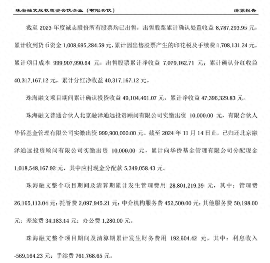 管理费分走六成收益，红通嫌犯杨宇潇签字惊现华侨系清算报告